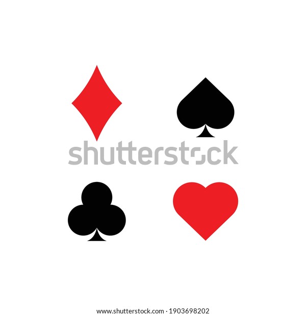 Playing Card Suit Icons. vector illustration\
isolated on white\
background
