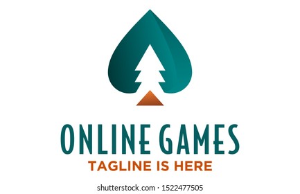 Playing card suit logo. Vector logotype Casino design. Logo for casino isolated on white background.