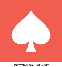 Playing card suit spade vector icon