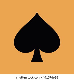 Playing card suit spade vector icon