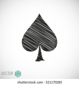 Playing card suit spade vector icon
