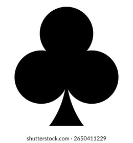 Playing card suit symbol Clubs shape, vector illustration isolated on white background