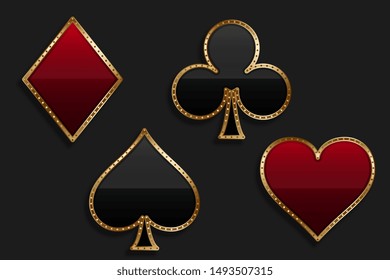 playing card suit symbol in shiny luxury style