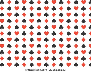 Playing Card Suit Symbols Vector Background (Red and Black)
