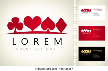Playing Card Suit vector with business card template.