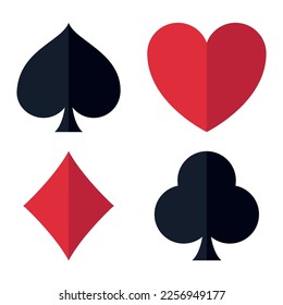 Playing Card Suits Flat Style Vectorart