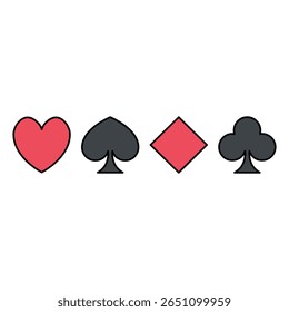 playing card suits icon symbol vector illustration