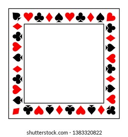 playing card suits isolated on white background. Frame of card suits.