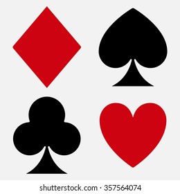 Playing card suits isolated set. Vector illustration.