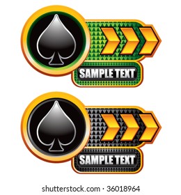 playing card suits on arrow banners