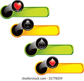 playing card suits on colored tabs