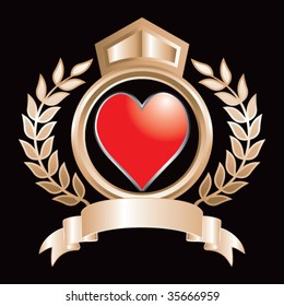 playing card suits on gold royal crest
