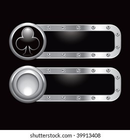 playing card suits on metal banner