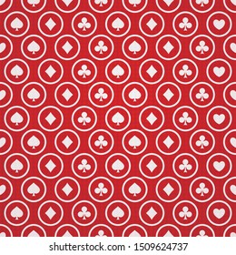 Playing card suits signs seamless pattern background