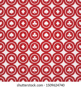 Playing card suits signs seamless pattern background