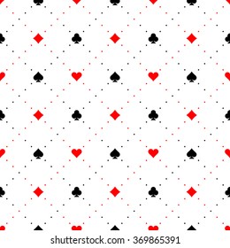 Playing Card Suits Signs Seamless Pattern Background