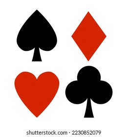 Playing card suits, spade, heart, diamond,club