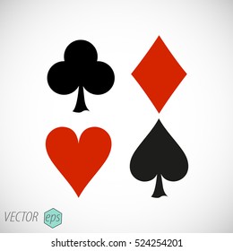 Playing card suits, spade, heart, club, diamond