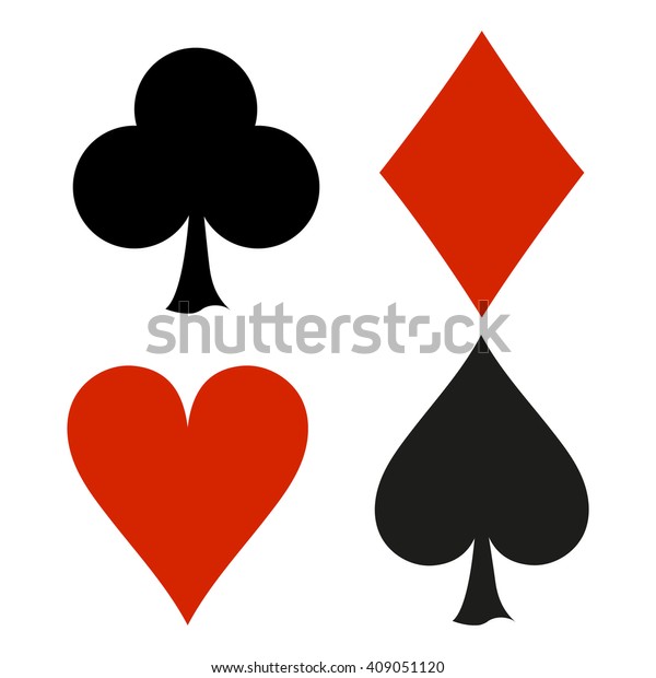 Playing Card Suits Spade Heart Club Stock Vector (Royalty Free) 409051120