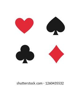 Playing card suits. Spades, hearts,diamonds, clubs icons. Poker Symbols