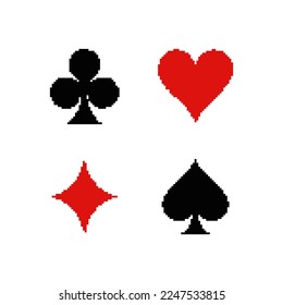 Playing card suits. Spades, hearts,diamonds, clubs icons. Poker Symbols
