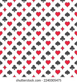 Playing Card Suits vector creative and modern Seamless Pattern or background