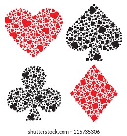 Playing card suits. Vector illustration.