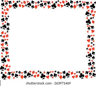 Playing Card Symbol Border Frame . Vector Illustration .