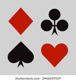 Playing card symbol set, vector illustration.