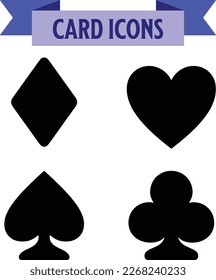 Playing card symbols isolated on white background
