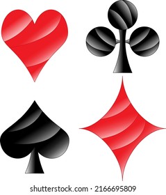 Playing card symbols red and black