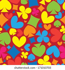 playing card symbols seamless pattern
