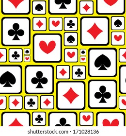 playing card symbols seamless pattern