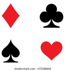 Playing Card Symbols Set Stock Vector (Royalty Free) 672548644