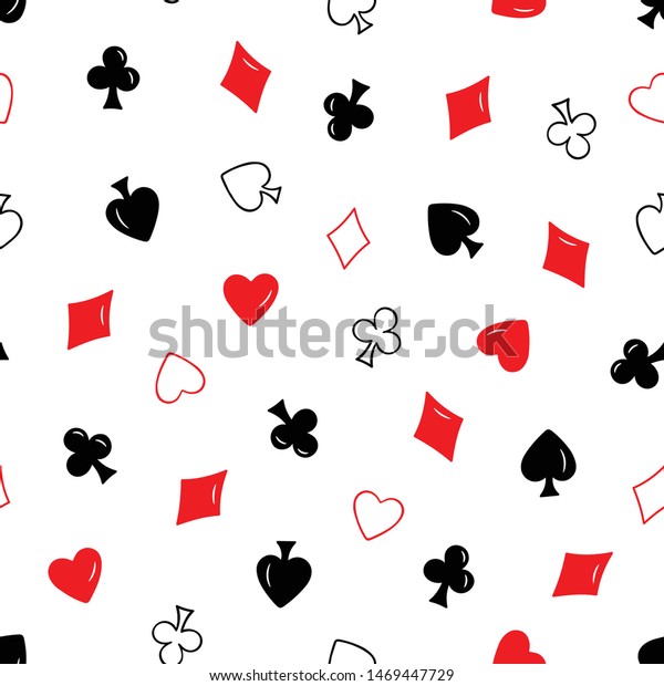 Playing Card Symbols Shapes Outlines Clubs Stock Vector (Royalty Free ...
