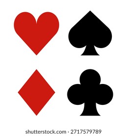 Símbolos de la tarjeta de juego en Vector sobre fondo blanco
