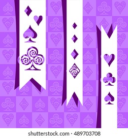 Playing card symbols vector pattern.