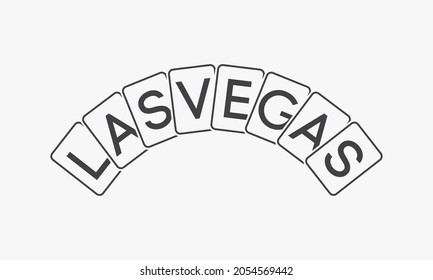 playing card with text LAS VEGAS vector illustration on white background.