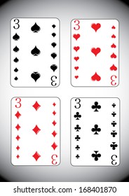 playing card three