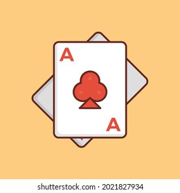 playing card vector flat color icon