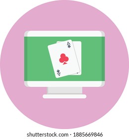 playing card vector flat colour icon