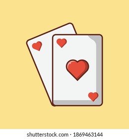 Playing Card Vector Line Flat Icon