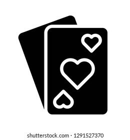 Playing card vector, Valentine and love related solid style icon