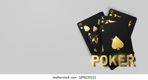 Playing card. Winning poker hand casino chips flying realistic tokens for gambling, cash for roulette or poker,