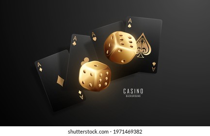 Playing card. Winning poker hand casino chips flying realistic tokens for gambling, cash for roulette or poker,