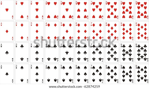 playing cards 62x90 mm\
from one to ten
