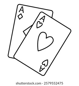 Playing cards. Ace of Hearts and Diamonds 