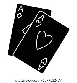 Playing cards. Ace of Hearts and Diamonds 