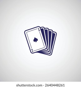 Playing cards Ace of spades flat vector design