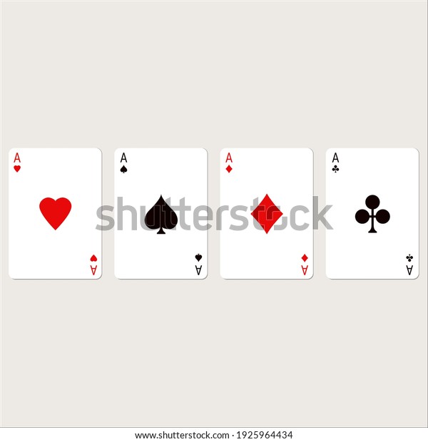 Playing cards are aces. Design kit.\
Isolated on a white background. Vector\
illustration.
